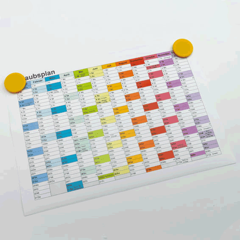 legatoria Calamita tonda GIALLA, diametro 32mm Calamita rettangolare con rivestimento in plastica, GIALLO. Spessore 7mm, dotato di due calamite in ferrite poste sulla superficie inferiore. Forza adesiva 800gr..