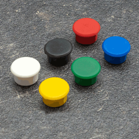 legatoria Calamita tonda BIANCA, diametro 13mm Calamita rettangolare con rivestimento in plastica, BIANCO. Spessore 7mm, dotato di due calamite in ferrite poste sulla superficie inferiore. Forza adesiva 100gr..