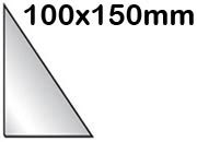 legatoria Tasca triangolare autoadesiva, 100x150mm Corner pocket. Busta triangolare adesiva in vinile trasparente (colla acrilica trasparente), lato lungo a sinistra, per inserire listini prezzi, offerte o altri fogli singoli in raccoglitori ad anelli, cataloghi, depliant, ecc..  leg37