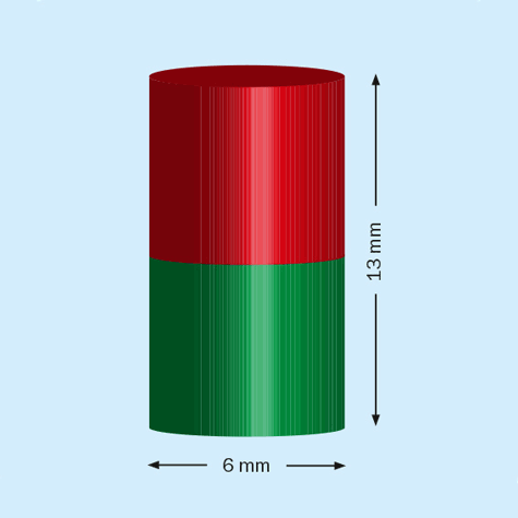 legatoria Calamita diametro 6mm spessore 13mm Calamita cilindrica in ferrite diametro 6mm, spessore 13mm (forza di attrazione: 1,7kg).