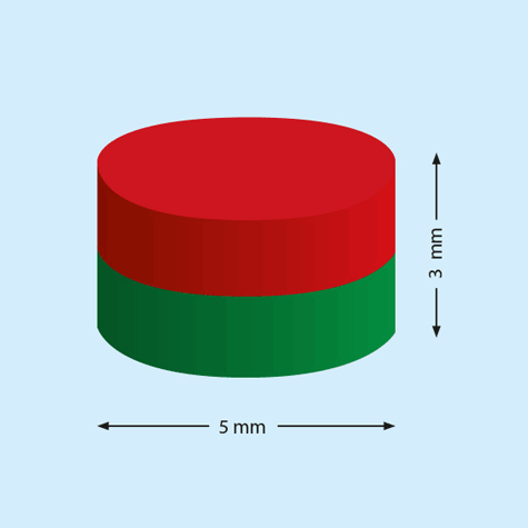 legatoria Calamita diametro 5mm. spessore 3mm Calamita cilindrica in ferrite diametro 5mm, spessore 3mm (forza di attrazione: 700g).