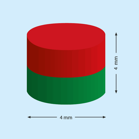 legatoria Calamita diametro 4mm. spessore 4mm Calamita cilindrica in ferrite diametro 4mm, spessore 4mm (forza di attrazione: 590g).
