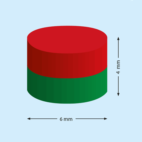 legatoria Calamita diametro 6mm spessore 4mm Calamita cilindrica in ferrite diametro 6mm, spessore 4mm (forza di attrazione: 1200g).