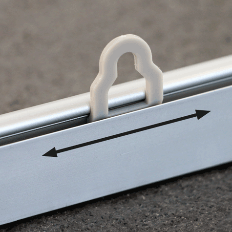 legatoria Gancio appendiposter per profilo portaposter GRIGIO. gancetto in alluminio, un metodo facile e veloce per appendere i poster.