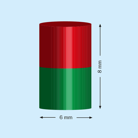 legatoria Calamita diametro 6mm spessore 8mm Calamita cilindrica in ferrite diametro 6mm, spessore 8mm (forza di attrazione: 1600g).