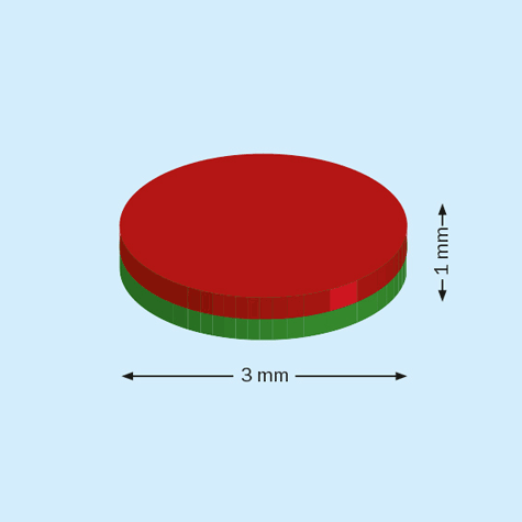 legatoria Calamita diametro 3mm. spessore 1mm Calamita cilindrica in ferrite diametro 3mm, spessore 1mm (forza di attrazione: 190g).