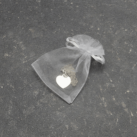 legatoria Sacchetti da regalo, organza, 75x100mm BIANCO, Sacchetto in organza, da regalo, 75x100mm, adatto per confezionare prodotti promozionali, bigiotteria, cosmetici, accessori..