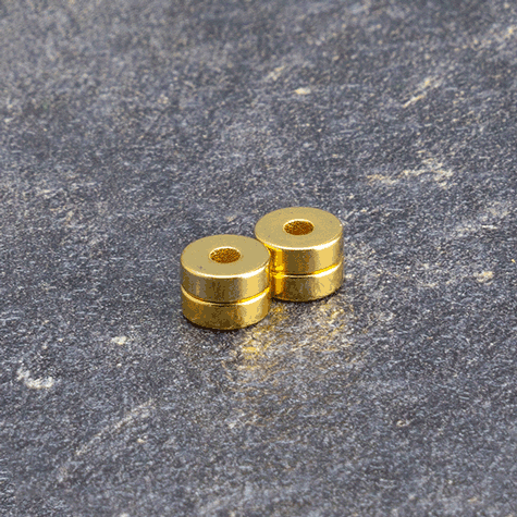 legatoria Rondella magnetica, diametro 6mm, ORO ORO. Diametro esterno 6mm. Diametro interno 2mm. Spessore 2mm (forza di attrazione:760g).