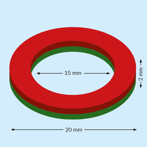 legatoria Segnagiorno magnetico calendario, diametro 20mm Diametro esterno 20mm. Diametro interno 15mm. Spessore 2mm. Magnete al Neodimio, grado magnetico N40. Lega di boro, ferro e neodimio. (forza di attrazione: 3500g).