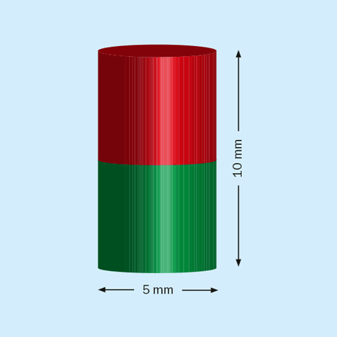 legatoria Calamita diametro 5mm. spessore 10mm Calamita cilindrica in ferrite diametro 5mm, spessore 10mm (forza di attrazione: 1100g).