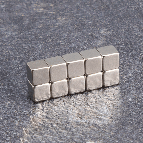 legatoria Calamita cubica, 4x4x4mm Calamita cubica in neodimio, grado magnetico N42 (forza di attrazione massima: 1100g).