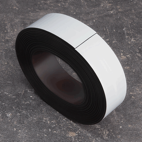 legatoria Nastro magnetico colorato 40mm BIANCO. Spessore: 1mm, magnetizzazione isotropa ad alta efficienza.