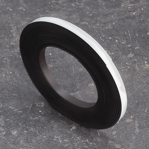 legatoria Nastro magnetico colorato 10mm BIANCO. Spessore: 1mm, magnetizzazione isotropa ad alta efficienza.
