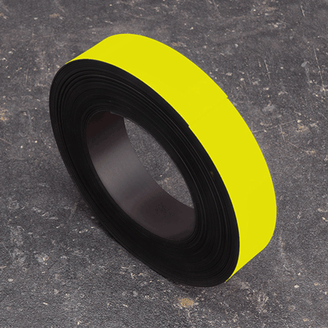 legatoria Nastro magnetico colorato 30mm GIALLO. Spessore: 1mm, magnetizzazione isotropa ad alta efficienza.