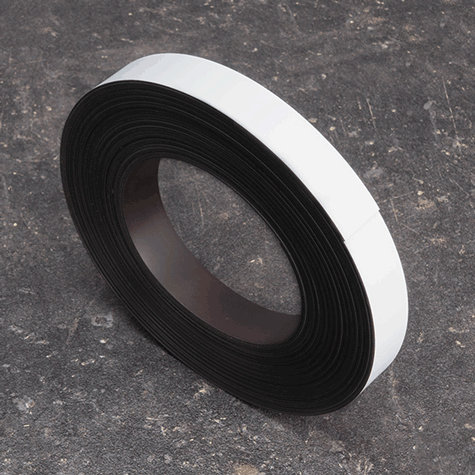 legatoria Nastro magnetico colorato 20mm BIANCO. Spessore: 1mm, magnetizzazione isotropa ad alta efficienza.