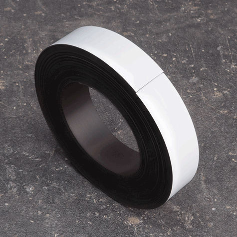 legatoria Nastro magnetico colorato 30mm BIANCO. Spessore: 1mm, magnetizzazione isotropa ad alta efficienza.