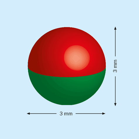 legatoria Calamita sferica, diametro 3mm, cromata Calamita sferica, diametro 3mm con rivestimento superficiale cromato(forza di attrazione: 130gr).