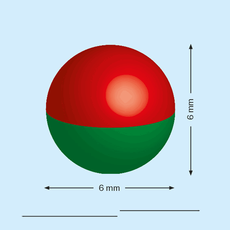 legatoria Calamita sferica, diametro 6mm, cromata Calamita sferica, diametro 6mm con rivestimento superficiale cromato(forza di attrazione: 470gr).