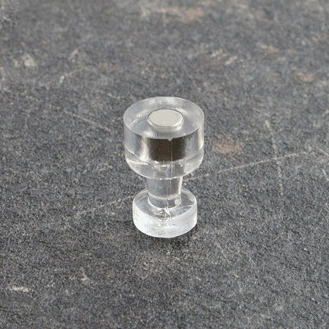 legatoria Bottoni magnetici diametro10mm. TRASPARENTI Altezza: 16mm. Calamita con grado magnetico N35 (forza di attrazione: 500g) .