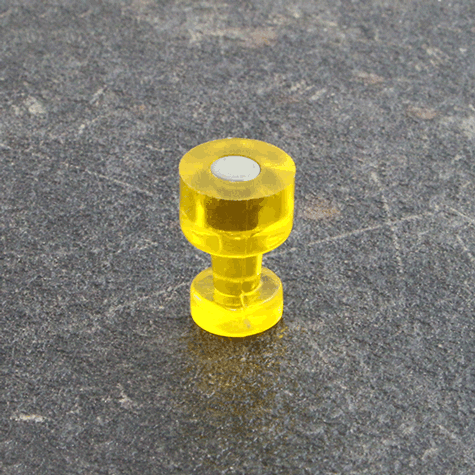 legatoria Bottoni magnetici diametro10mm. GIALLI GIALLI. Diametro: 10mm. Altezza: 16mm. Calamita con grado magnetico N35 (forza di attrazione: 500g) .