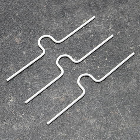 legatoria Appendino calendari, 100mm, BIANCO con mezzaluna EXTRA GRANDE (alta 15mm), lunghezza 100mm, spessore 2mm.