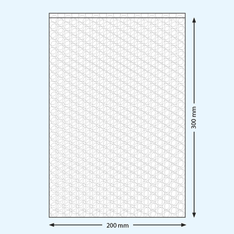 legatoria Sacchetto imballo PLURIBALL 200x300mm Sacchetto aperto sul lato corto, in polietilene a bolle da 60 micron per spedizioni .