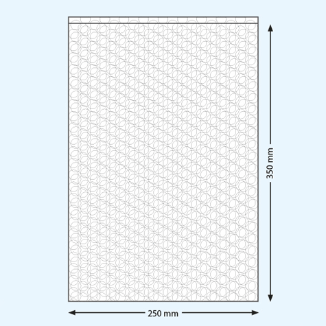 legatoria Sacchetto imballo PLURIBALL 250x350mm Sacchetto aperto sul lato corto, in polietilene a bolle da 60 micron per spedizioni .