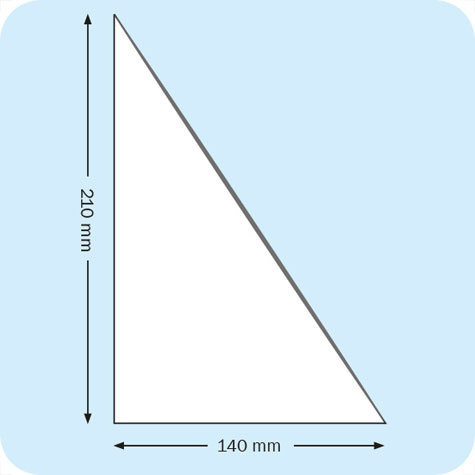 legatoria Tasca triangolare autoadesiva, 140x210mm Corner pocket. Busta triangolare adesiva in vinile trasparente (colla acrilica trasparente), lato lungo a sinistra, per inserire listini prezzi, offerte o altri fogli singoli in raccoglitori ad anelli, cataloghi, depliant, ecc.. .