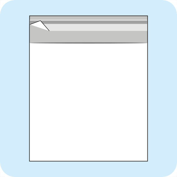 legatoria Sacchetto polipropilene orientato (OPP) 190x190mm TRASPARENTE, in polipropilene (OPP) da 30 micron, con patella da 30mm e banda autoadesiva di chiusura sul lato corto, adatta anche per mailing.