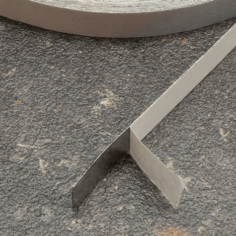 legatoria Nastro acciaioINOX autoadesivo, altezza10mm spessore  0,15mm.