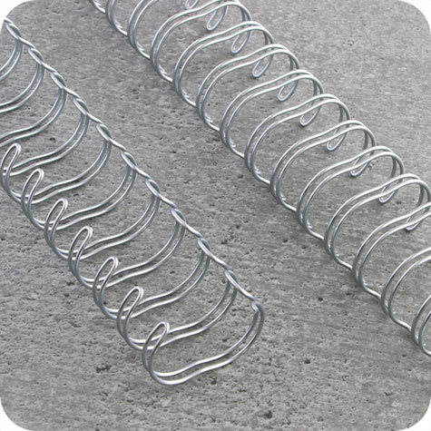 legatoria Spirali metalliche bobina 25,4mm ARGENTO passo 2:1, spessore 25,4mm (1 pollice), 4.500 anelli, per rilegare fino a 220 fogli da 80 grammi.