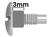 legatoria TesteProlungate vitiSepolte, NICHELATE, +3mm prolunga di 3 mm, testa diametro 10mm, consente di prolungare le viti sepolte di 3 millimetri, lunghezza filetto 7,5mm LEG4036