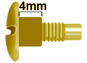 legatoria TesteProlungate vitiSepolte, OTTONATE,  4mm prolunga di 4 mm, testa diametro 10mm, consente di prolungare le viti sepolte di 4 millimetri, lunghezza filetto 7,5mm LEG4041
