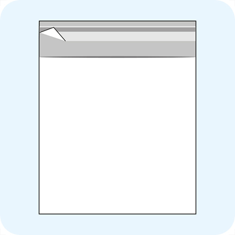 legatoria Sacchetto polipropilene orientato (OPP) 80x120mm TRASPARENTE, in polipropilene (OPP) da 30 micron, con patella da 30mm e banda autoadesiva di chiusura sul lato corto.