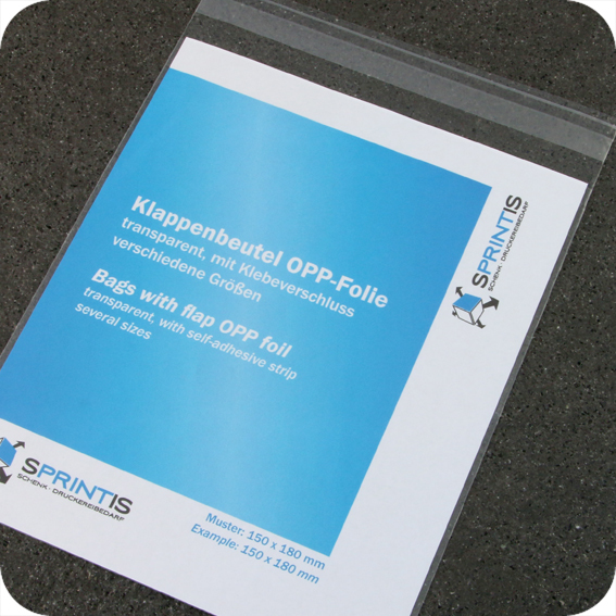 legatoria Sacchetto polipropilene orientato (OPP) 80x120mm TRASPARENTE, in polipropilene (OPP) da 30 micron, con patella da 30mm e banda autoadesiva di chiusura sul lato corto.