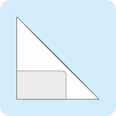 legatoria Tasca triangolare autoadesiva con portabiglietti, 150x150mm Corner pocket. Busta triangolare isoscele adesiva in vinile trasparente (colla acrilica trasparente) da applicare sul lato sinistro, con bustina portabiglietti da visita 94x56mm aperta su 2 lati.