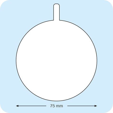 legatoria Bollini biadesivi diametro 75mm adesivo permanente da entrambi i lati, con strap per agevolare la rimozione del bollino dalla pellicola, in rotolo.