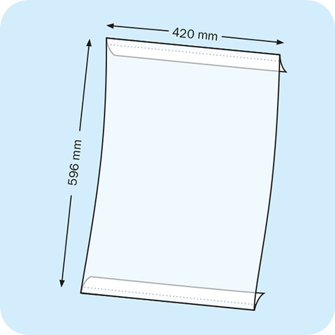 legatoria PortaLocandinaAutoadesivo A2verticale 420x594mm PortaCartello TRASPARENTE, con 2 strip ADESIVI, formato A2 (420x594mm). In PVC rigido da 400 micron antiriflesso.