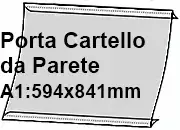 legatoria PortaLocandinaAutoadesivo A1orizzontale 594x841mm PortaCartello TRASPARENTE, con 2 strip ADESIVI, formato A1 (594x841mm). In PVC rigido da 400 micron antiriflesso LEG4132