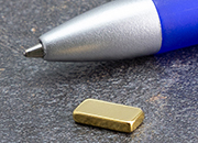 legatoria Calamita rettangolare. 10x5x2mm ORO. Calamita rettangolare in neodimio, grado magnetico N50 (forza di attrazione 1200g).