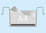 legatoria Busta rinforzata. A4 lato lungo TRASPARENTE, retro con nastro magnetico 30x245mm. Con rinforzi metallici, con pattella di chiusura. Aperta sul lato lungo, in PVC flessibile 140 micron, per inserire fogli formato A4 (210x297cm) LEG4168