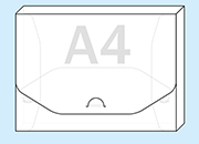 legatoria Scatola portadocumenti A4 TRASPARENTE opaco, in pesante polipropilene da 800 micron, aperta sul lato lungo, formato A4 (235x320x20 mm). Con patella di chiusura .