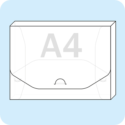 legatoria Scatola portadocumenti A4 TRASPARENTE opaco, in pesante polipropilene da 800 micron, aperta sul lato lungo, formato A4 (235x320x20 mm). Con patella di chiusura .