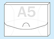 legatoria Scatola portadocumenti A5 TRASPARENTE opaco, in pesante polipropilene da 800 micron, aperta sul lato lungo, formato A5 (160x220x27mm). Con patella di chiusura .