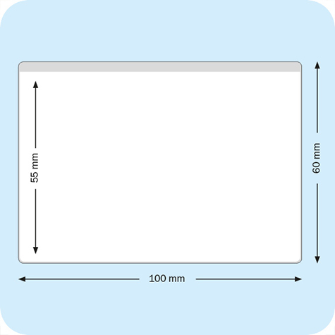 legatoria Busta con magneti, 100x55mm BLU. Dimensione busta 100x55mm. Dimensione massima foglio 92x50mm. Con strip magnetico 80x15mm. Apertura sul lato lungo. Foglio superiore In PVC morbido da 180micron. Foglio inferiore in PVC rigido da 300micron.