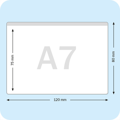 legatoria Busta con magneti, 120x75mm BLU. Dimensione busta 120x75mm. Dimensione massima foglio 105x72mm. Con 2 strip magnetici 100x15mm. Apertura sul lato lungo. Foglio superiore In PVC morbido da 180micron. Foglio inferiore in PVC rigido da 300micron.