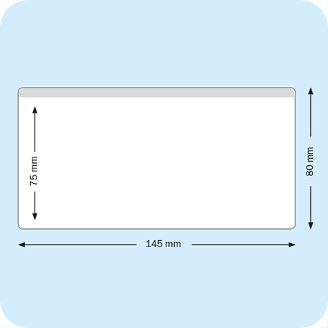 legatoria Busta con magneti, 145x75mm BLU. Dimensione busta 145x75mm. Dimensione massima foglio 138x70mm. Con strip magnetico 125x15mm. Apertura sul lato lungo. Foglio superiore In PVC morbido da 180micron. Foglio inferiore in PVC rigido da 300micron.