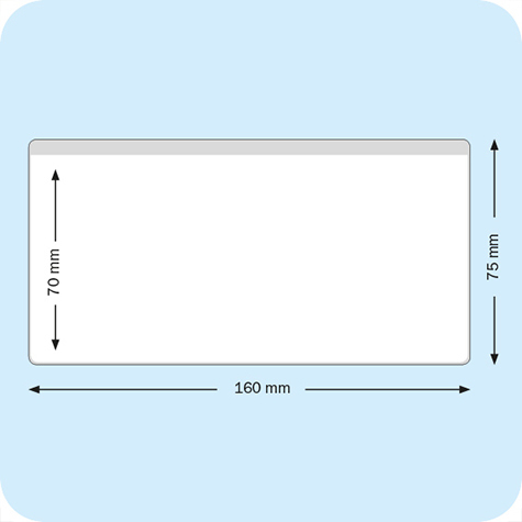 legatoria Busta con magneti, 160x75mm BLU. Dimensione busta 160x75mm. Dimensione massima foglio 153x72mm. Con strip magnetico 140x15mm. Apertura sul lato lungo. Foglio superiore In PVC morbido da 180micron. Foglio inferiore in PVC rigido da 300micron.