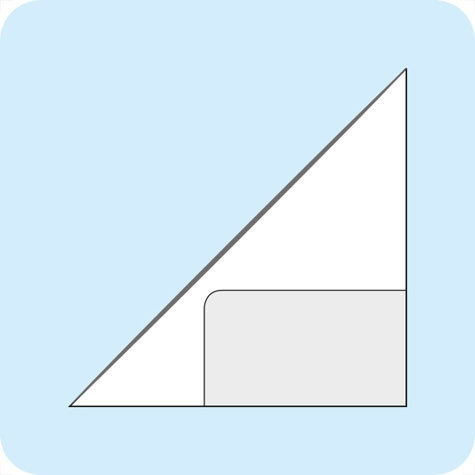 legatoria Tasca triangolare autoadesiva con portabiglietti, 150x150mm Corner pocket. Busta triangolare isoscele adesiva in vinile trasparente (colla acrilica trasparente) da applicare sul lato destro, con bustina portabiglietti da visita 94x56mm aperta su 2 lati.