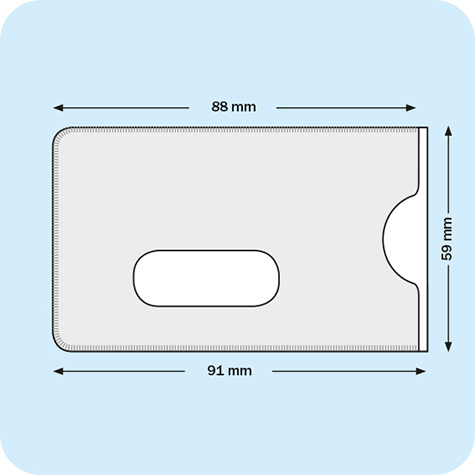 legatoria Porta carta di credito 59x88-91mm BIANCA, in PVC rigido da 400 micron, con fessura di estrazione. Rfid Protection protegge tutte le carte dotate di chip RFID e NFC .